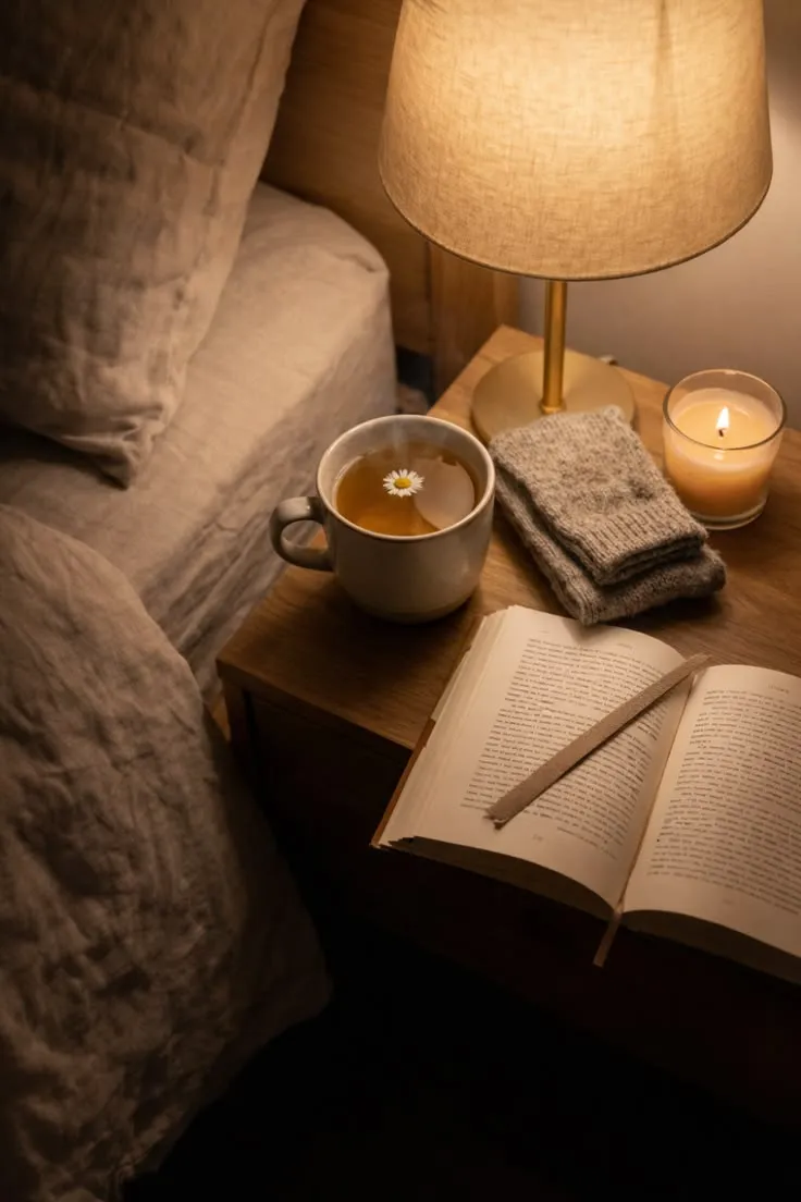 Bedroom environment with controlled lighting